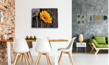Load image into Gallery viewer, Black and White Rustic Sunflower on Wooden Table Wall Art Stretched Canvas